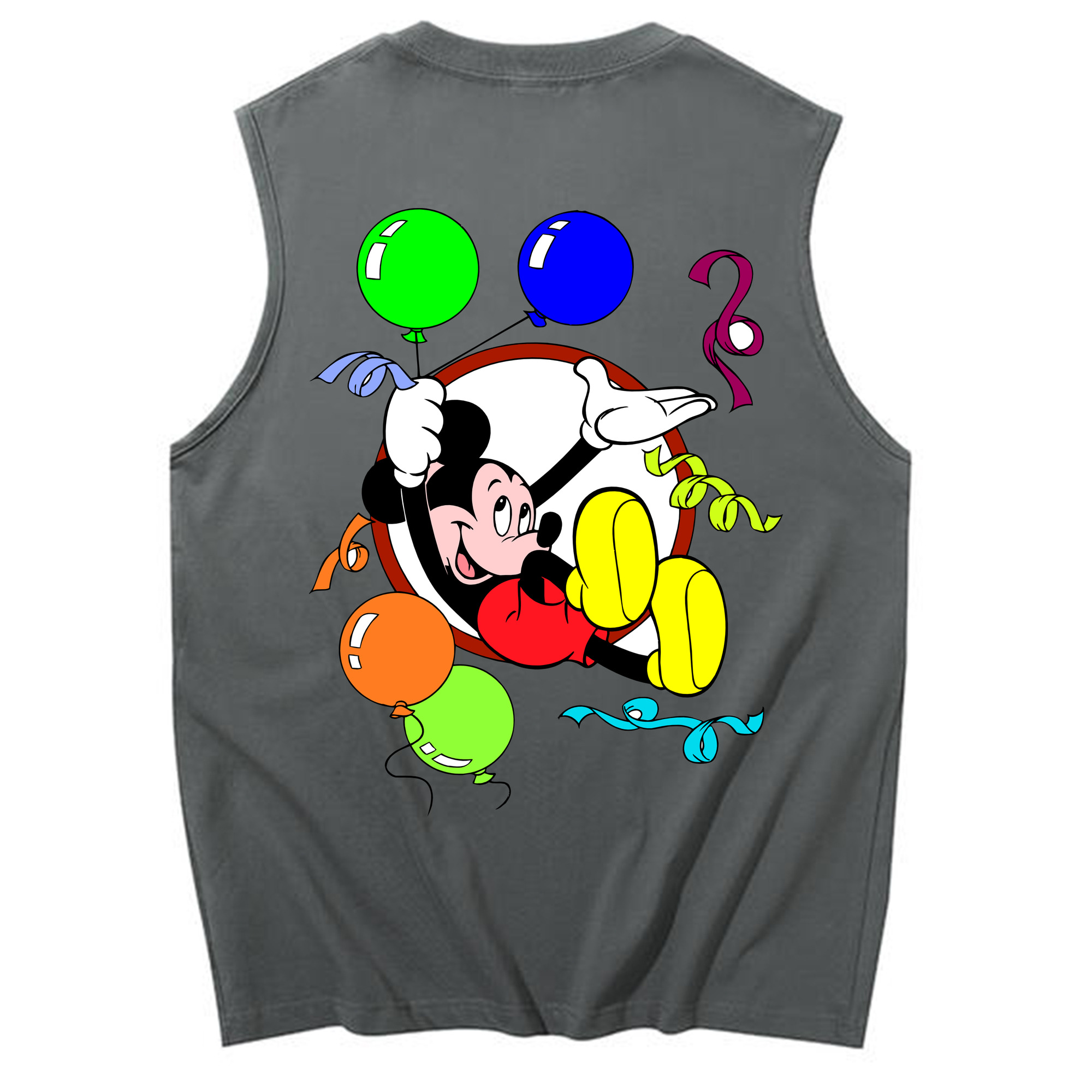 ミッキーマウス Mickey Mouse コットン100％タンクトップ（背面プリント）